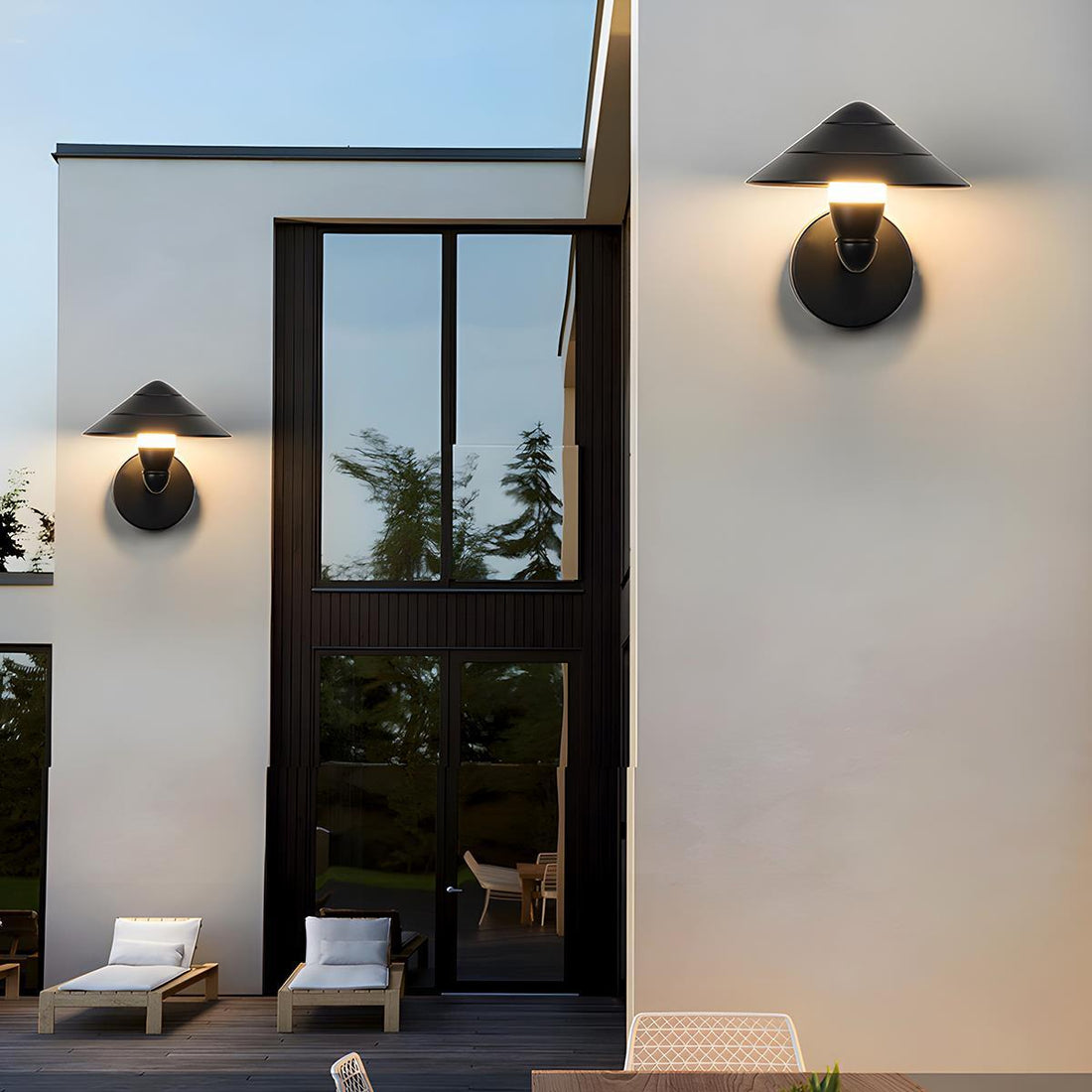 Waterproof Modern Black Umbrella Outdoor LED Wall Lights - Flyachilles