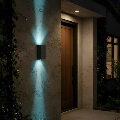 Waterproof Modern Black Up&amp;Down LED Outdoor Wall Washer Spot Lights - Flyachilles