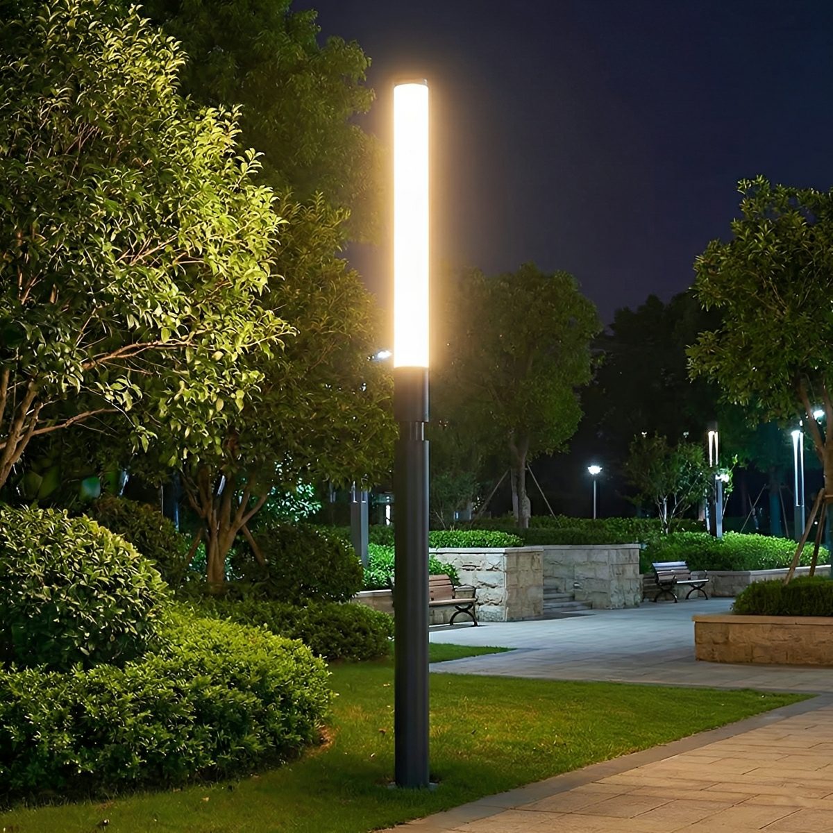 Waterproof Modern Cylinder Long Barrel Column Post Lights Pillar Lights - Flyachilles