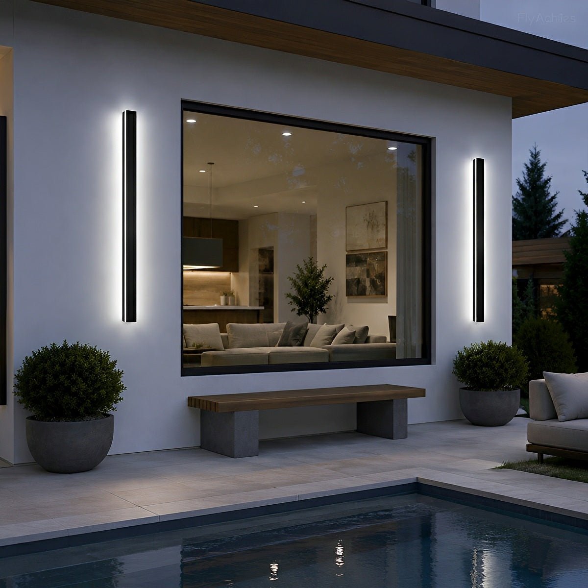 Waterproof Modern LED Long Strip Outdoor Wall Porch Lights - Flyachilles