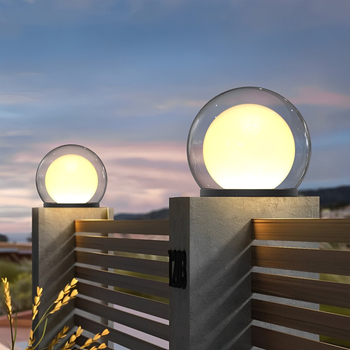 Waterproof Modern Moon Bubble Post Light Landscape Light - Flyachilles