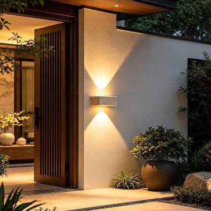 Waterproof Modern Natural Stone Up and Down LED Outdoor Wall Light - Flyachilles