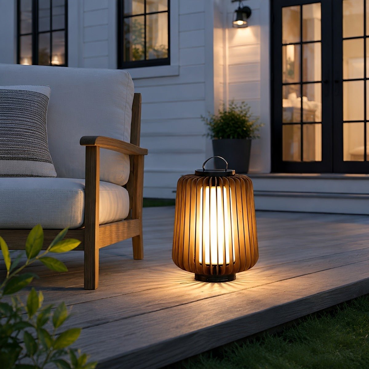 Waterproof Modern Ribbed Cylindrical LED Outdoor Floor Lamp Lantern - Flyachilles