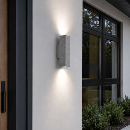 Waterproof Outdoor Concrete Rectangulart Up&amp;Down Exterior Porch LED Wall Lights - Flyachilles