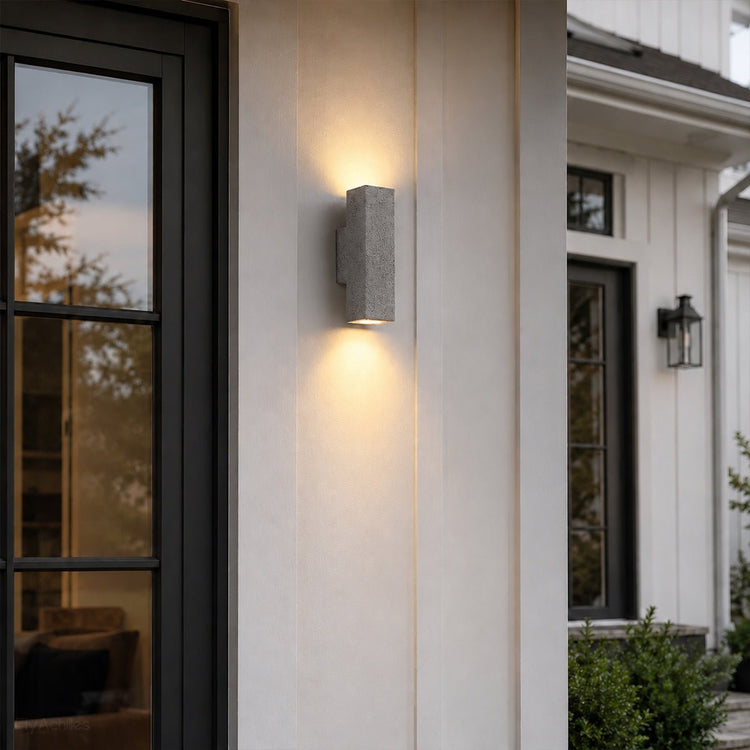Waterproof Outdoor Concrete Rectangulart Up&amp;Down Exterior Porch LED Wall Lights - Flyachilles