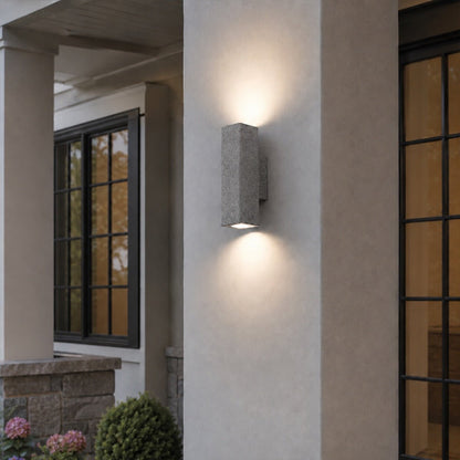 Waterproof Outdoor Concrete Rectangulart Up&amp;Down Exterior Porch LED Wall Lights - Flyachilles