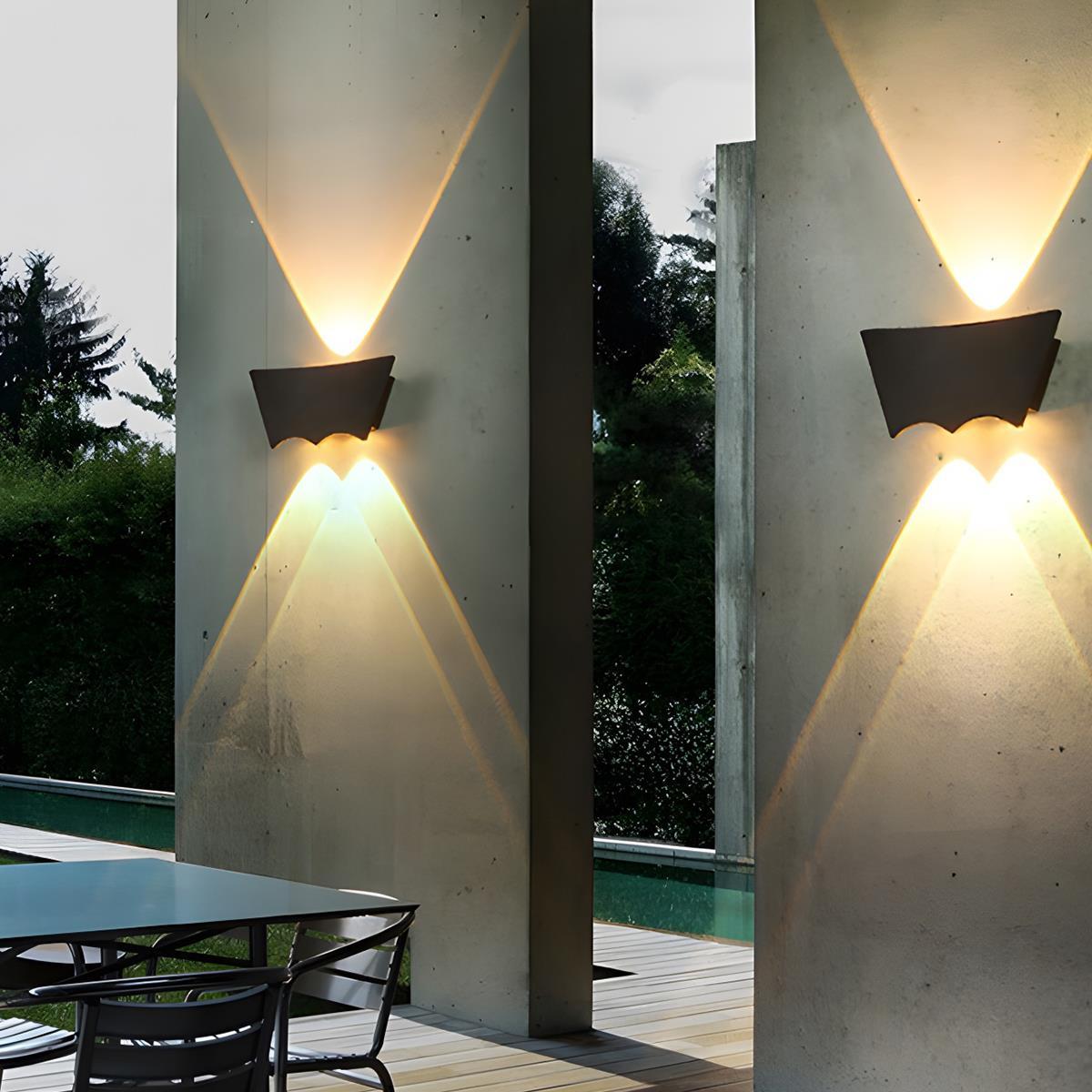 Waterproof Outdoor Up and Down 3 - LED Exterior Wall Washer Lights - Flyachilles