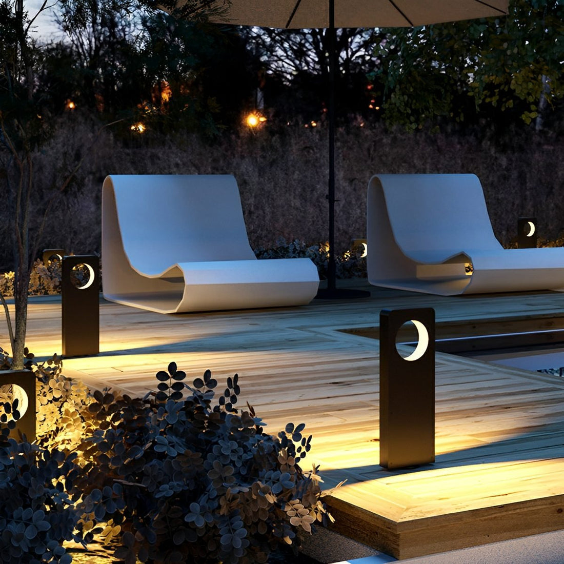 Waterproof Rectangular Ring Hollow Outdoor LED Landscape Lawn Lights - Flyachilles