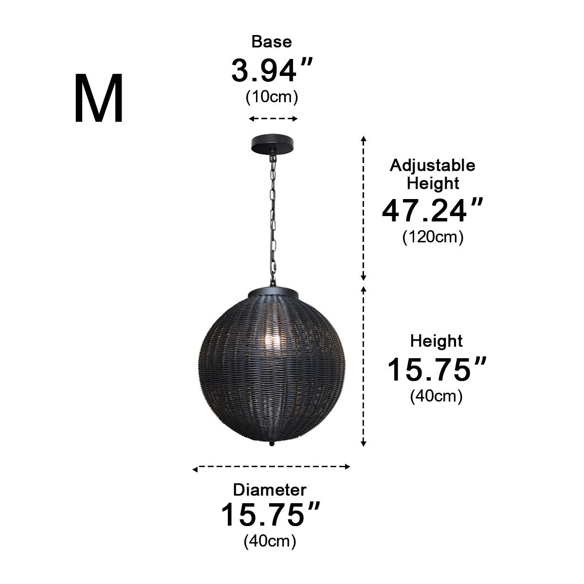Waterproof Round Rattan Outdoor Lanterns Pendant Lights - Flyachilles