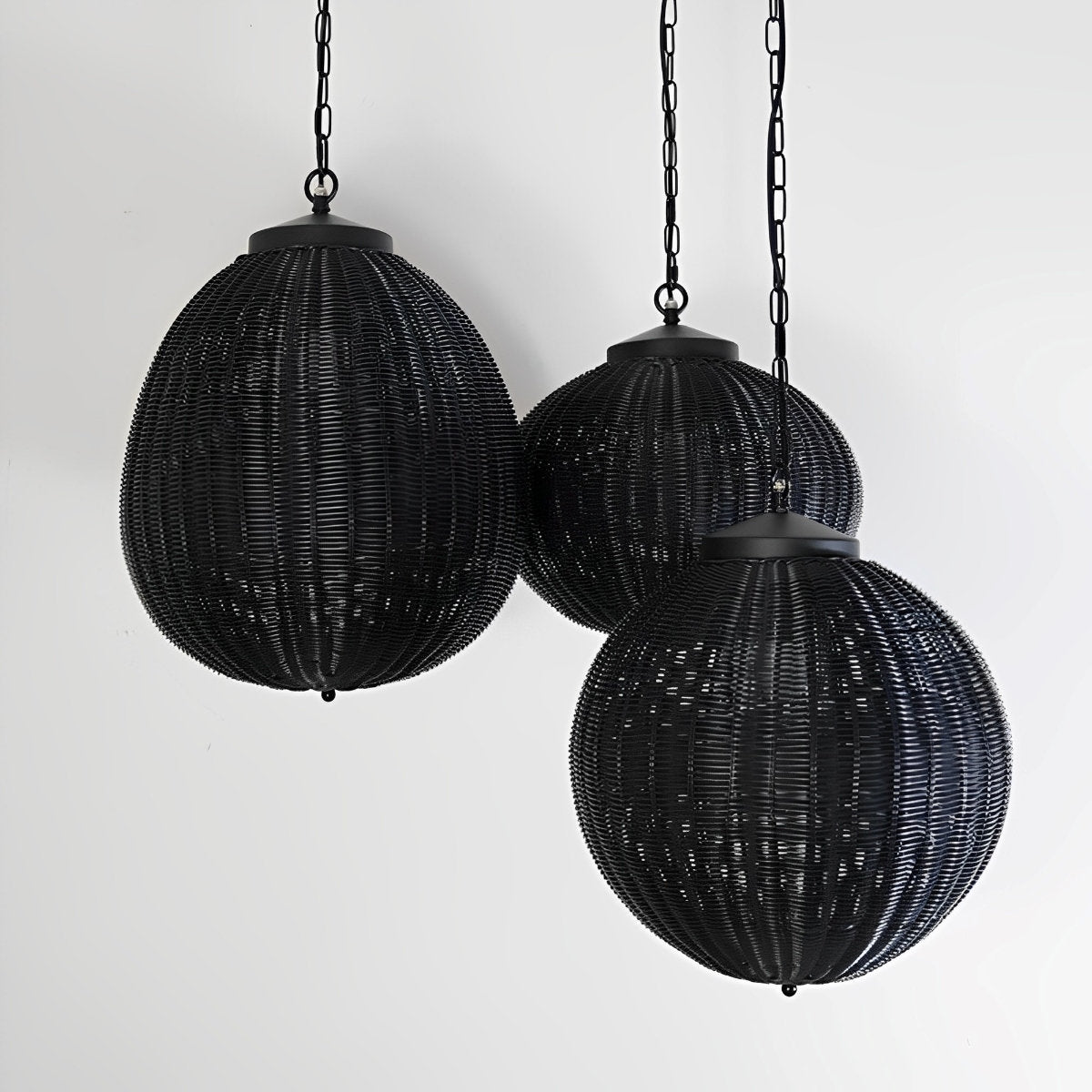 Waterproof Round Rattan Outdoor Lanterns Pendant Lights - Flyachilles