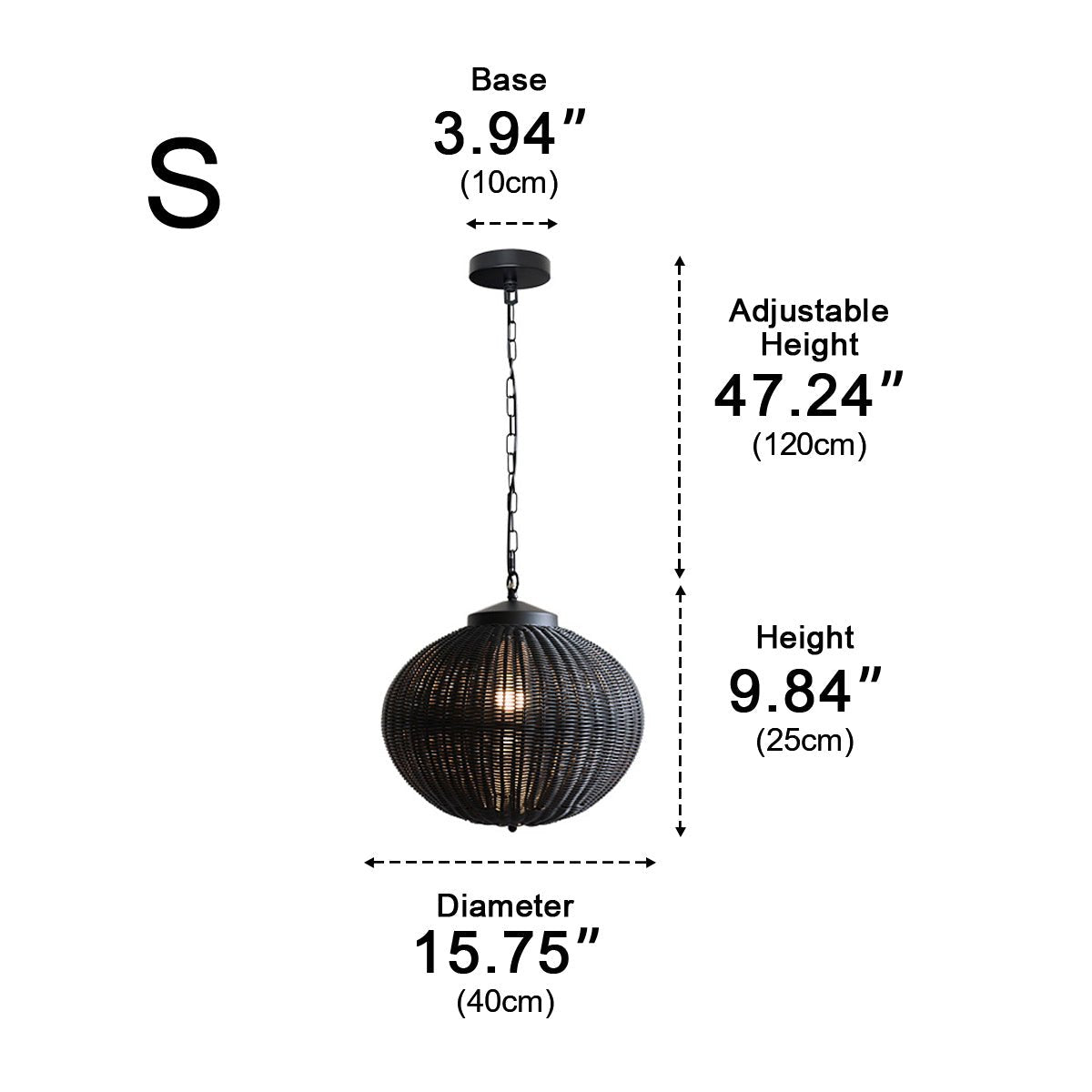 Waterproof Round Rattan Outdoor Lanterns Pendant Lights - Flyachilles