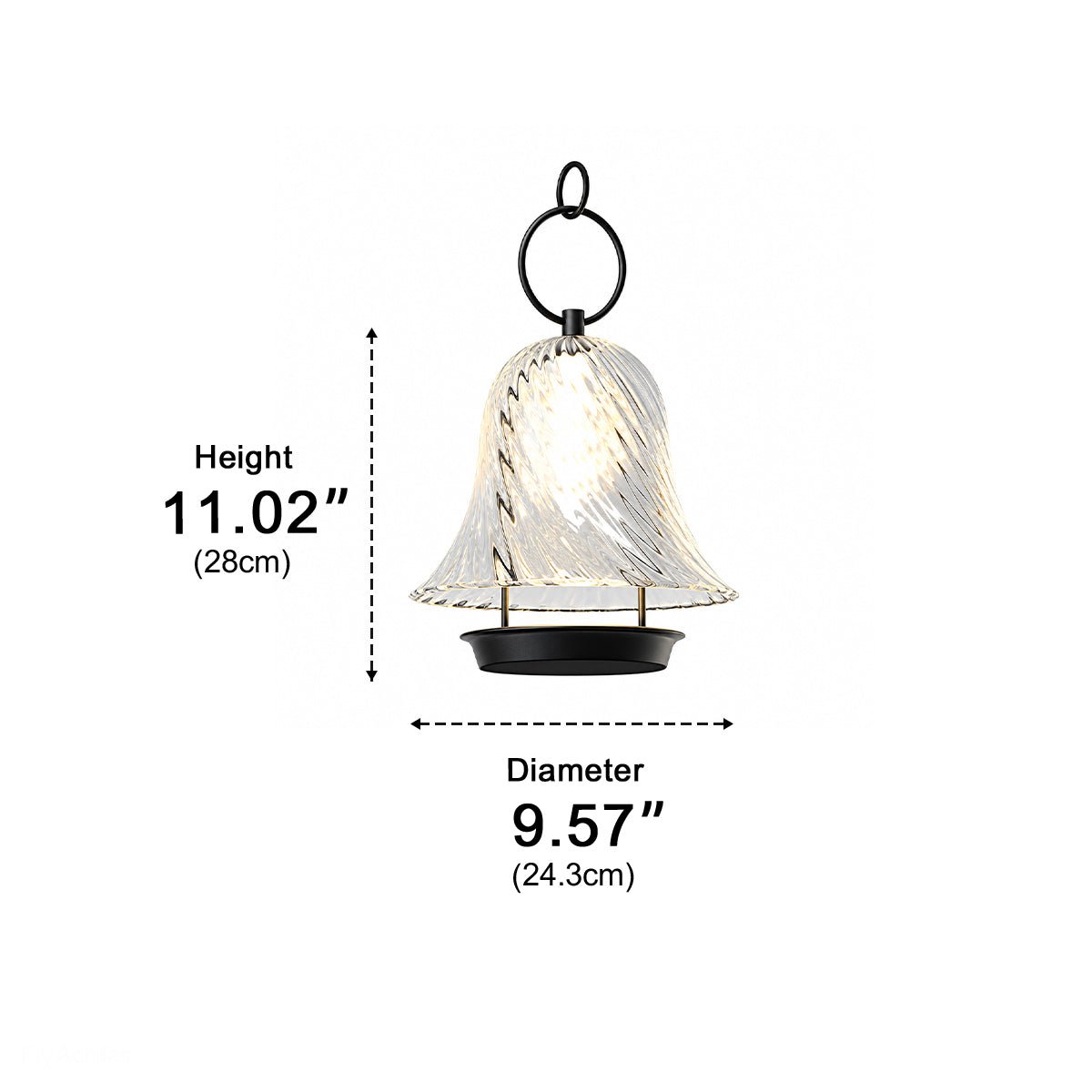 Waterproof Solar Bell Shape Outdoor Hanging Lights for Porch Garden - Flyachilles