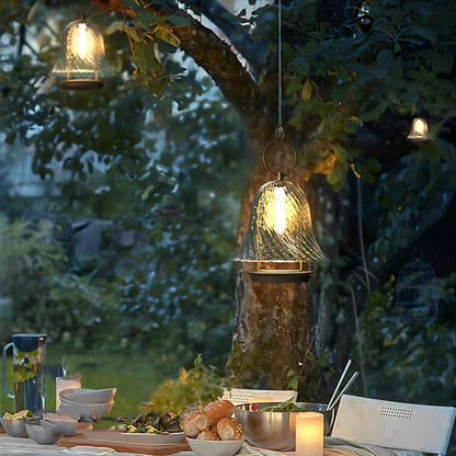 Waterproof Solar Bell Shape Outdoor Hanging Lights for Porch Garden - Flyachilles