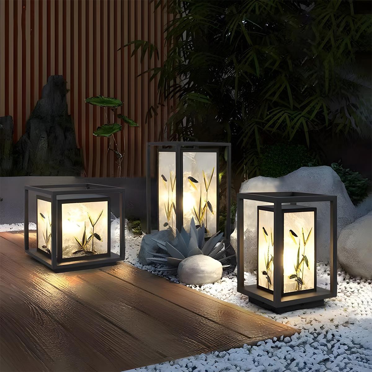 Waterproof Solar Enamel Ice Cracked Glass Outdoor Post Lights - Flyachilles