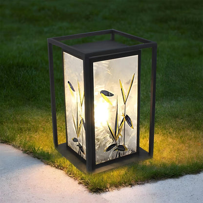 Waterproof Solar Enamel Ice Cracked Glass Outdoor Post Lights - Flyachilles