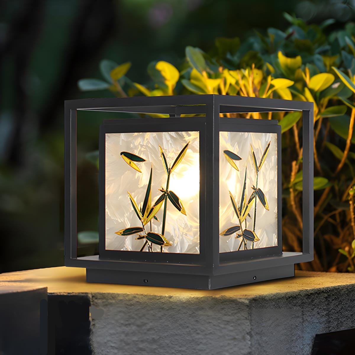 Waterproof Solar Enamel Ice Cracked Glass Outdoor Post Lights - Flyachilles