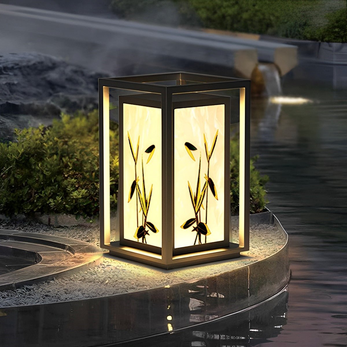 Waterproof Solar Enamel Ice Cracked Glass Outdoor Post Lights - Flyachilles
