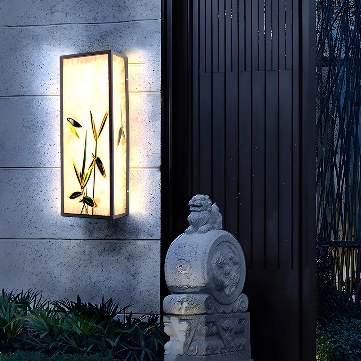Waterproof Solar Enamel Ice Cracked Glass Outdoor Wall Lights - Flyachilles