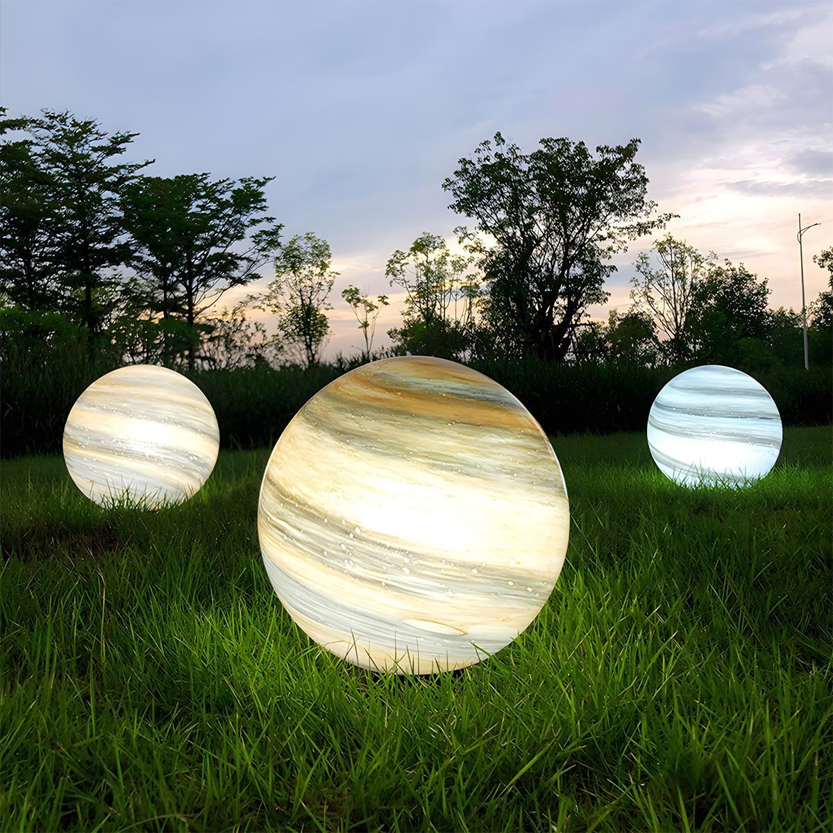 Waterproof Solar Globe Planet LED Outdoor Landscape Lighting - Flyachilles
