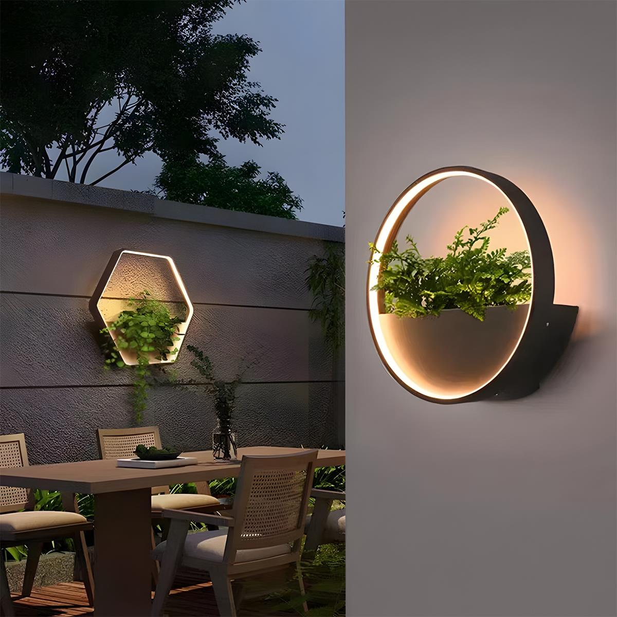succulent wall sconce Waterproof Solar LED Outdoor Wall Light Wall Wall Sconce Plants Pot  Multipurpose Nature Friendly For Patio Yard