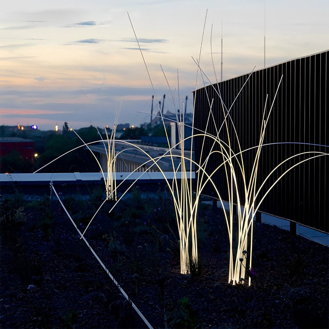 Waterproof Solar LED Reed Fiber Optic Shaped Light Landscape Light - Flyachilles