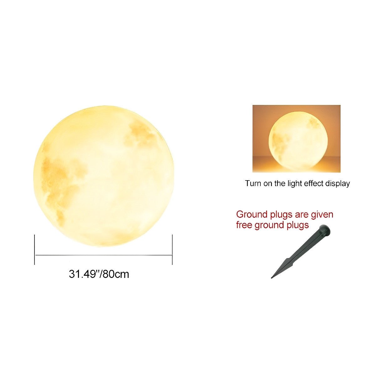 Waterproof Solar Moon Ball Lights Garden Landscape Lights - Flyachilles