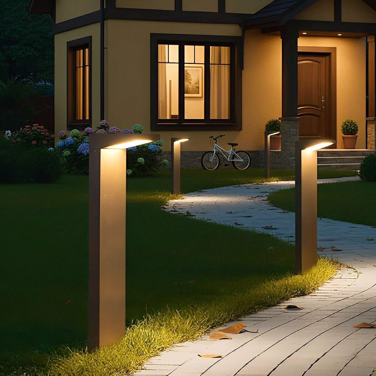 Waterproof Solar Side Standing LED Outdoor Post Lights Pathway Lights - Flyachilles
