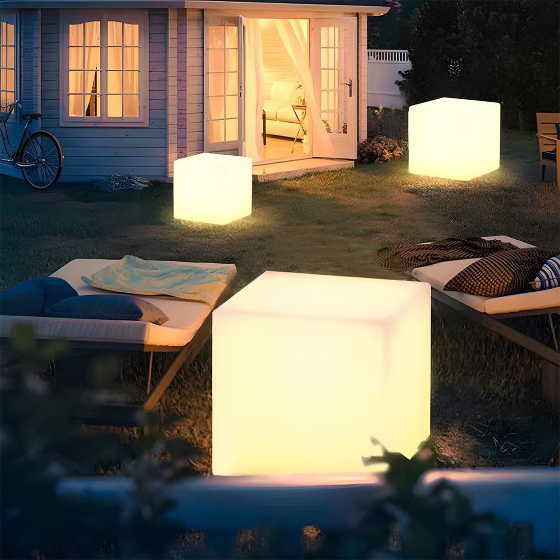 Waterproof Solar Square Cube LED Outdoor Landscape Lighting - Flyachilles