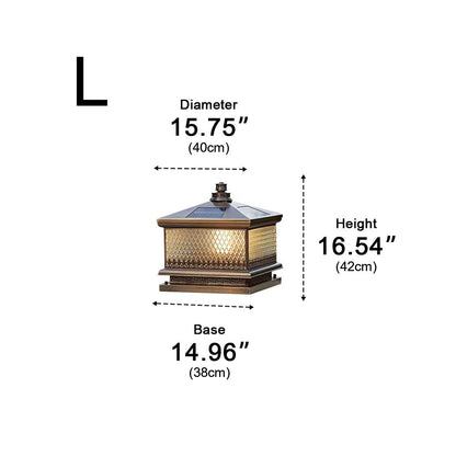 Waterproof Solar Vintage Copper Tower LED Outdoor Post Lights - Flyachilles