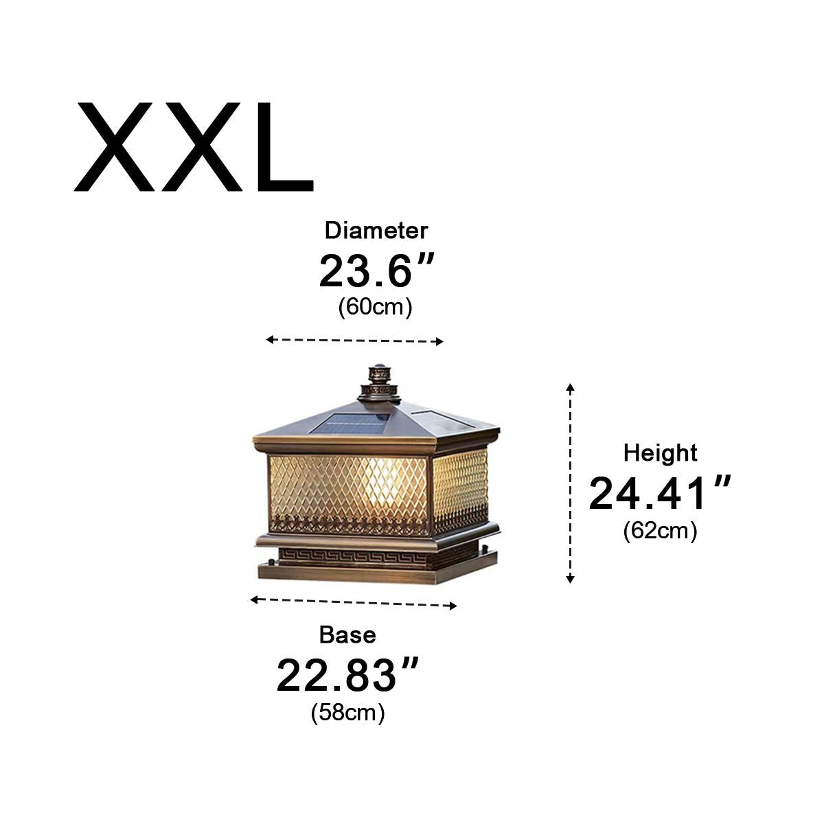 Waterproof Solar Vintage Copper Tower LED Outdoor Post Lights - Flyachilles