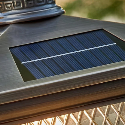 Waterproof Solar Vintage Copper Tower LED Outdoor Post Lights - Flyachilles