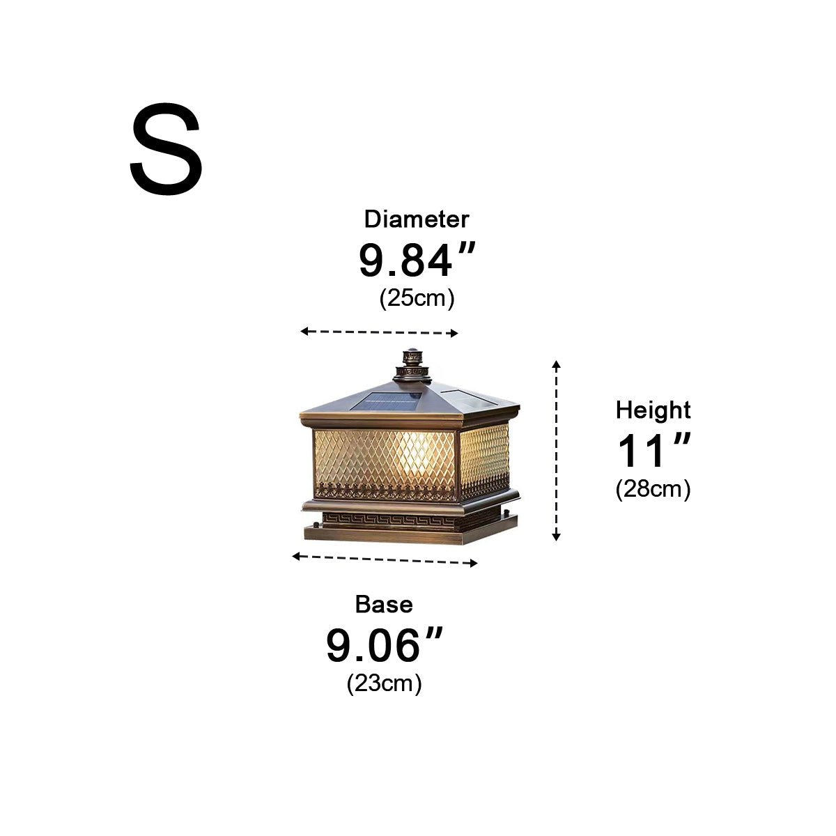 Waterproof Solar Vintage Copper Tower LED Outdoor Post Lights - Flyachilles