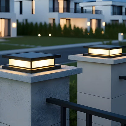 Waterproof Square Stainless Steel LED Outdoor Post Cap Light - Flyachilles