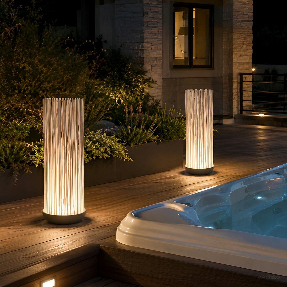 Waterproof Stainless Steel Fiber Optics Fishtail Linear LED Floor Lamp Landscape Light - Flyachilles
