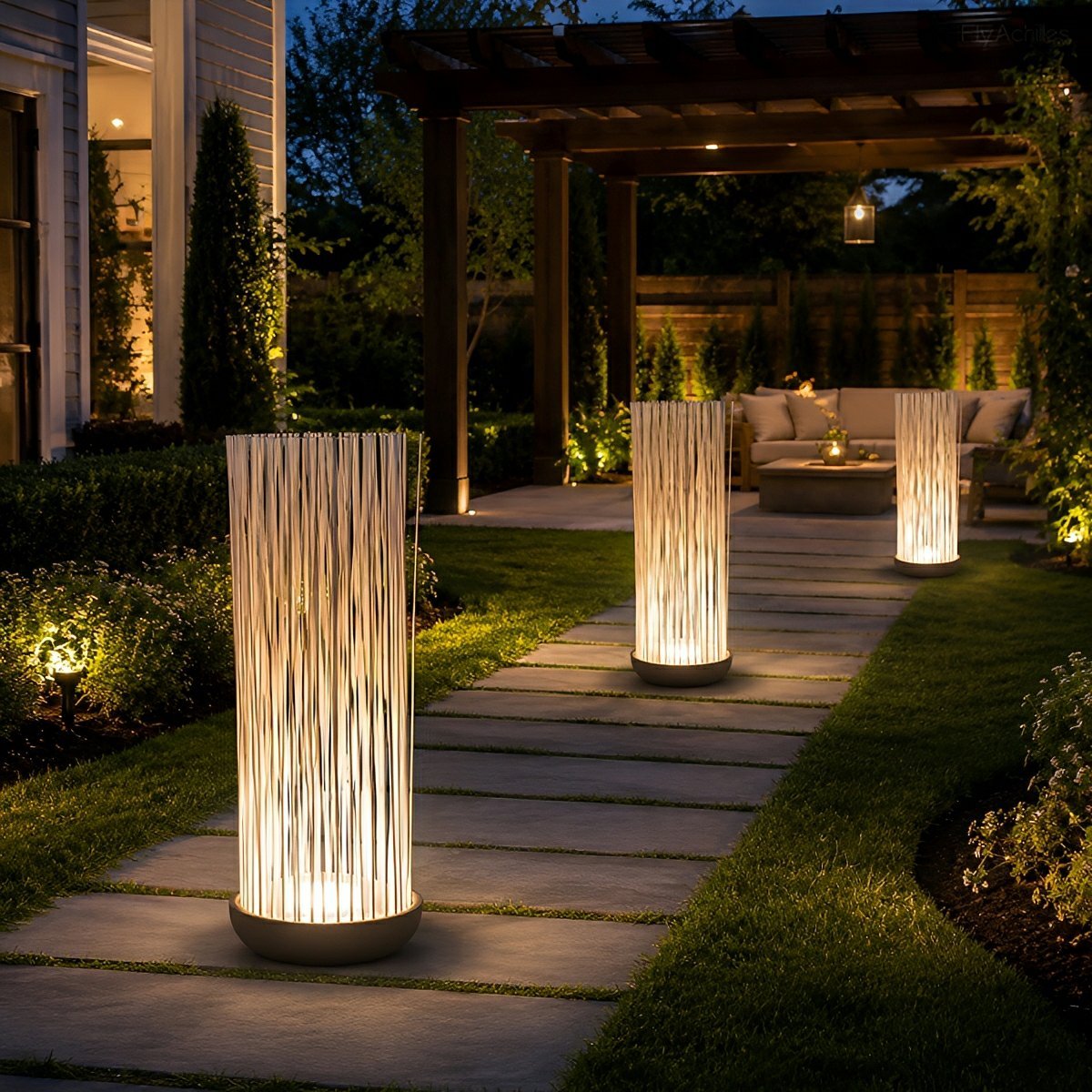Waterproof Stainless Steel Fiber Optics Fishtail Linear LED Floor Lamp Landscape Light - Flyachilles