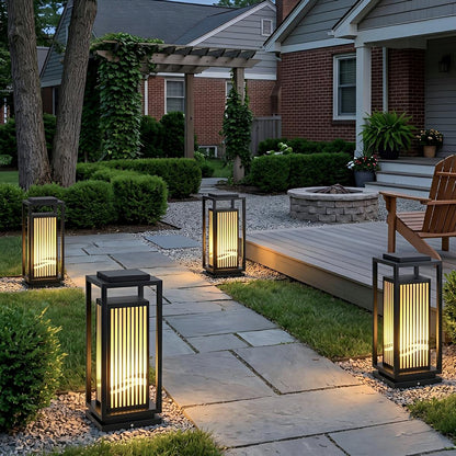 Waterproof Striped LED Black Modern Post Cap Light - Flyachilles