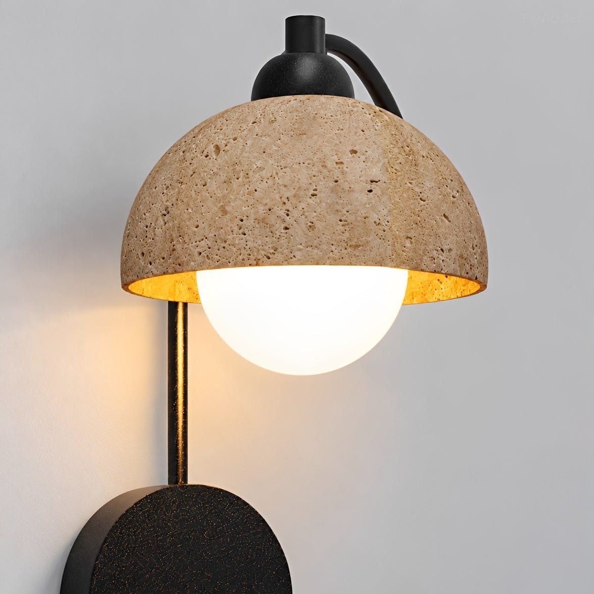 Waterproof Vintage Coastal Travertine Dome LED Outdoor Wall Light - Flyachilles