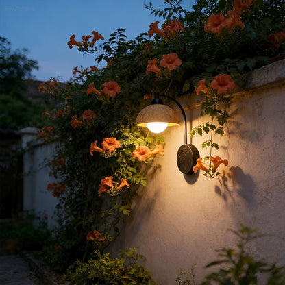 Waterproof Vintage Coastal Travertine Dome LED Outdoor Wall Light - Flyachilles