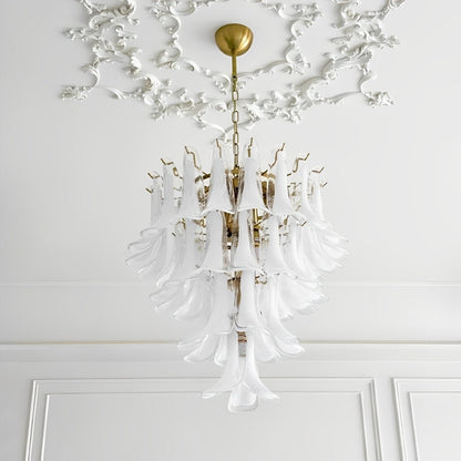 White Luxury Glass Feather Chandelier Light - Flyachilles
