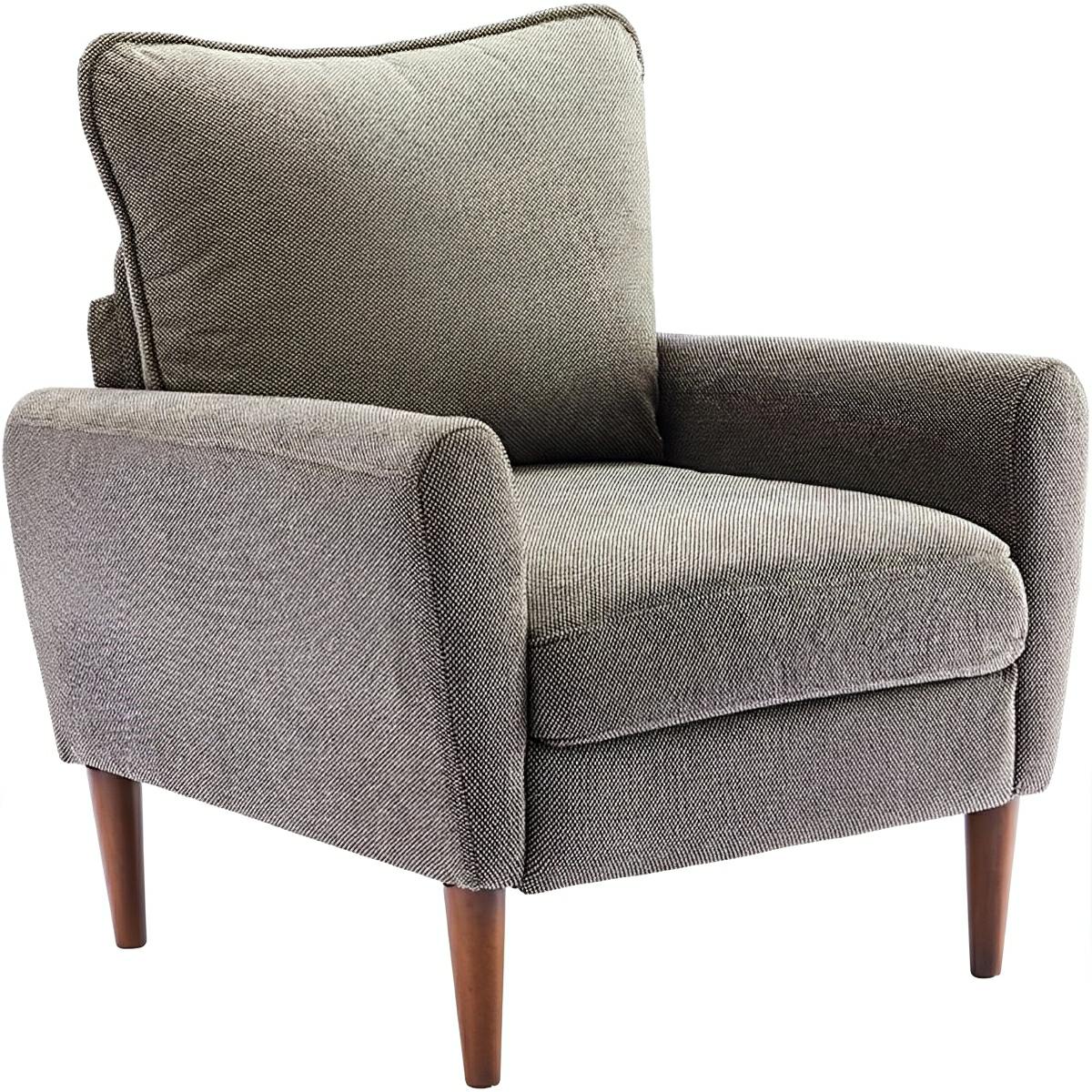 Wide Reading Chair – Cushioned Seat, Wood Legs, Modern - Flyachilles