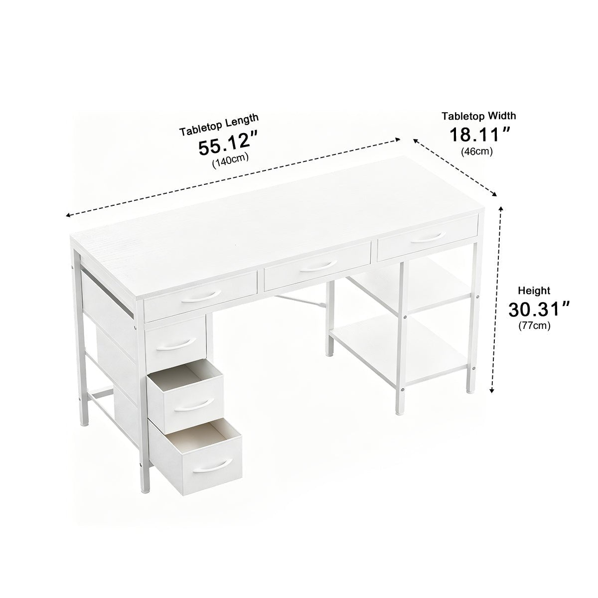 Wood Desk Office With Drawers - Flyachilles