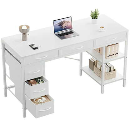 Wood Desk Office With Drawers - Flyachilles