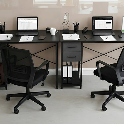 Wooden Writing Desk with Drawer &amp; Hook for Home Office - Flyachilles