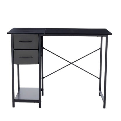Wooden Writing Desk with Drawer &amp; Hook for Home Office - Flyachilles